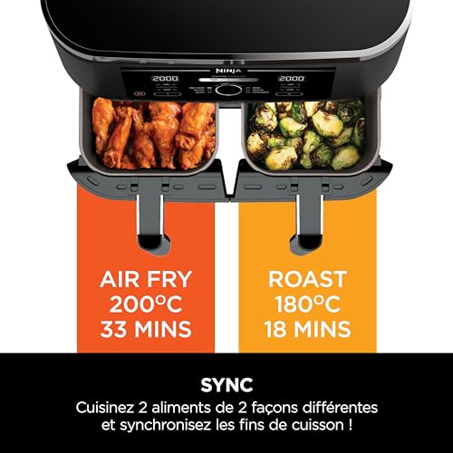 Ninja Foodi MAX Dual Zone Hot Air Fryer [AF400EU] 9.5 L Capacity, 2  Compartments, 6 Functions, Grey Black – Ninjaadium